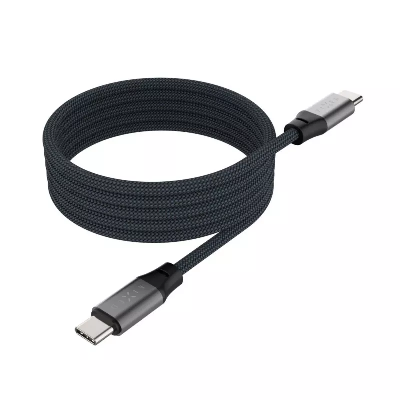 USB-C–USB-C magnetiline punutud kaabel FIXED FIXDBM-CC12-GR, USB 2.0, 1,2 m, hall