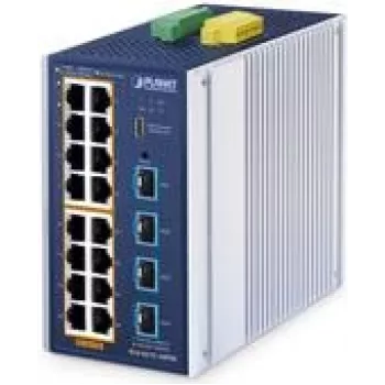 Hallatav Etherneti lüliti PLANET Industrial L2+ 16-port 10/100/1000T PoE 4-port 10G SFP+