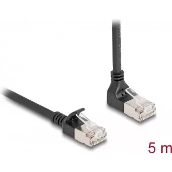 DeLOCK RJ45 võrgukaabel Cat.6A 5m must 90° nurga all