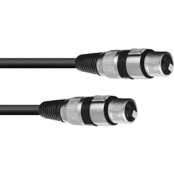 Audio adapterkaabel Omnitronic 3022075C 1x 3-pin XLR female to 1x 3-pin XLR male, 0.15 m