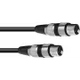 Audio adapterkaabel Omnitronic 3022075C 1x 3-pin XLR female to 1x 3-pin XLR male, 0.15 m