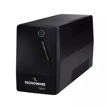 Katkematu toiteallikas TECNOWARE Era Plus 1600 — Line‑Interactive UPS 1.6 kVA / 1120 W, 2 vahelduvvoolu pistikupesa, USB Type‑B, must