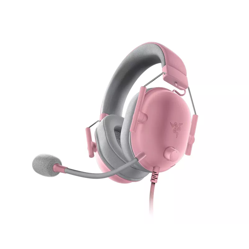 Peakomplekt Razer Mustshark V2 X juhtmega binauraalne mänguripeakomplekt, 3,5 mm, virtuaalne 7.1, 32 Ω, poroloonist kõrvapadjad, roosa
