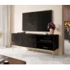 ABETO RTV-kapp peal kuldne terasraam 150x42x60 must/läikiv must