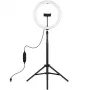 LED-ringsvalgus 30 cm statiiviga kuni 1,65 m ja telefonihoidikuga, USB