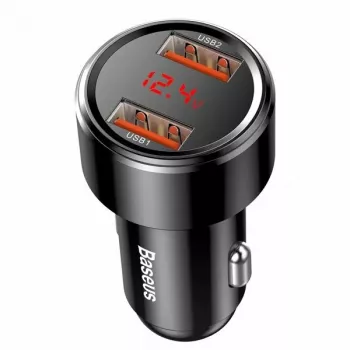 Autolaadur Baseus CCMLC20A-01 — nutitelefonidele, sisend 12–24 V, väljund kuni 20 V, must