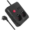 Pikendusjuhe MACLEAN MCE388 B — 2 pistikupesa, 3×USB A, 110–120 V 50/60 Hz, 2500 W, 3 m kaabel, must