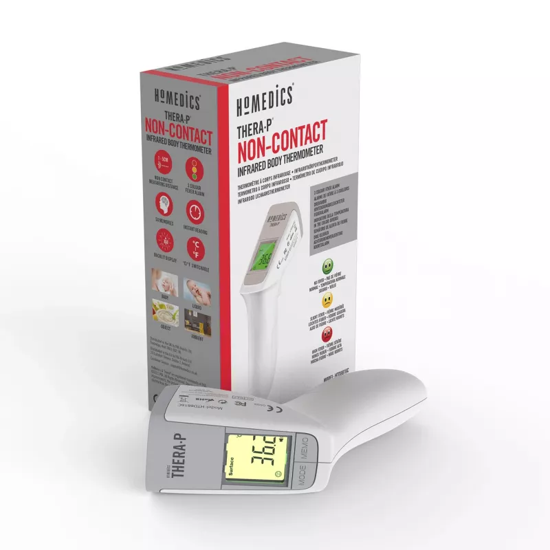 Puutevaba infrapunatermomeeter HoMedics TE-450-EU — kontaktivaba temperatuuri mõõtmine, kiire reageerimine