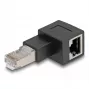 DeLOCK RJ45-pistik RJ45-pesasse adapter Cat.6A 90° vasakule suunatud must