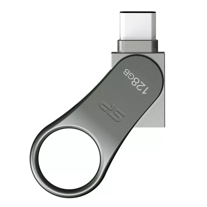 USB-mälupulk Silicon Power C80 128 GB USB 3.2 Gen 1 (Type-A / USB-C) titaan