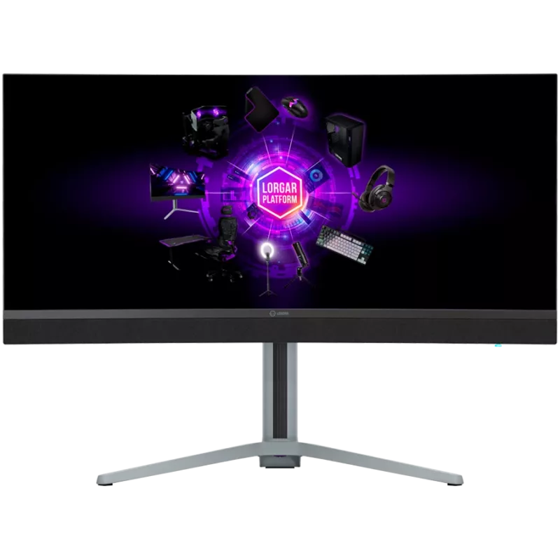 LORGAR 34MP1, UWQHD MiniLED mängumonitor Pro, 34'' (3440*1440) VA kumer monitor, must/piimhall