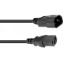 Toitepikenduskaabel Omnitronic 30235107, 3 x 0,75 mm², 1,5 m, must
