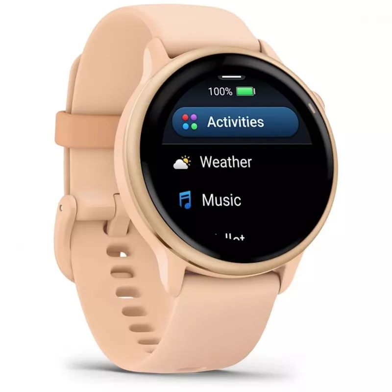 Garmin vívoactive 6 3.05 cm (1.2) AMOLED 42 mm Digitaalne 390 x 390 pikslit Puuteekraan Roosa Wi-Fi GPS (satelliit)