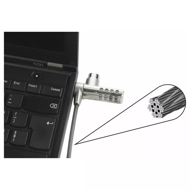 Dicota turvakaabel T-Lock, kombinatsioon, 3x7mm pesa