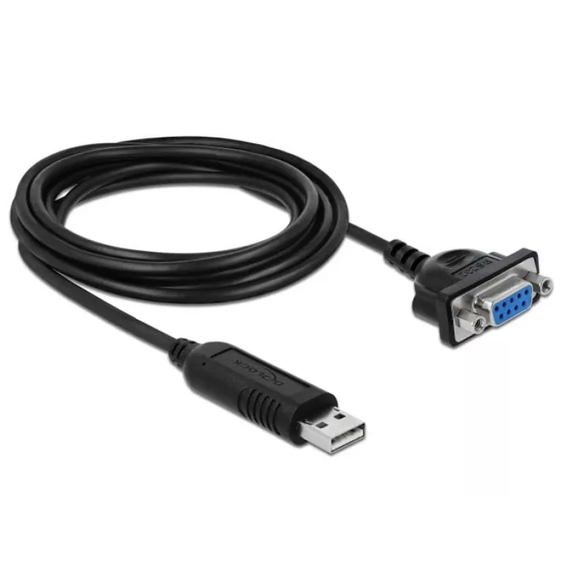 Jadakaabel DeLOCK 66281 Must 1,8 m RS-232 USB Type-A