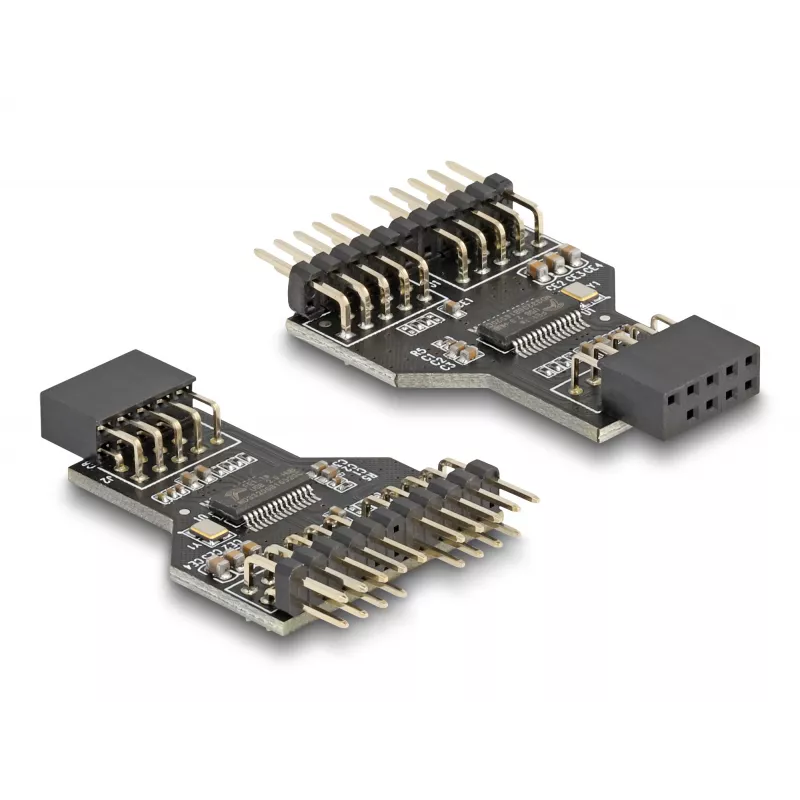 DeLOCK 60045 kaabel-üleminek 9 pin USB 2.0 2 x 9 pin päis Must
