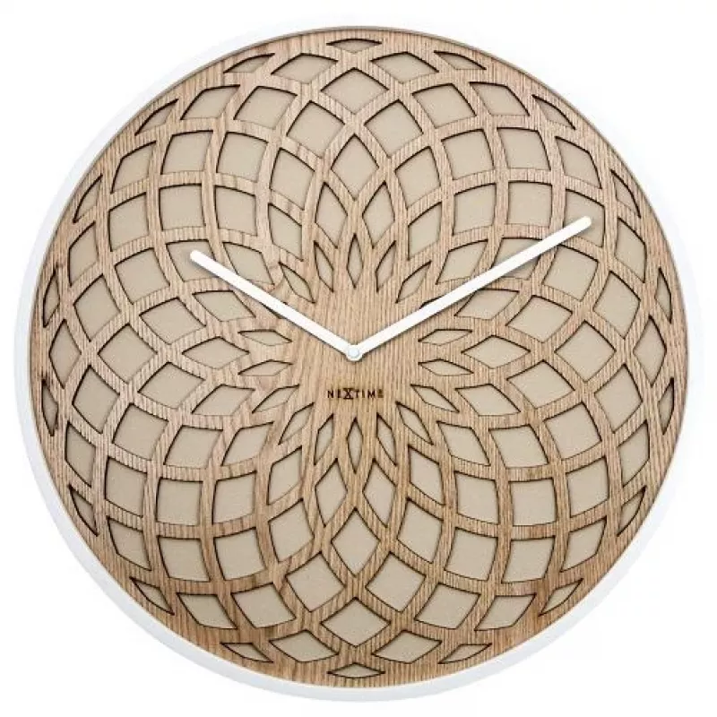 NeXtime klok 3149be Sun Large, Ø50 cm, Seinale, Beež