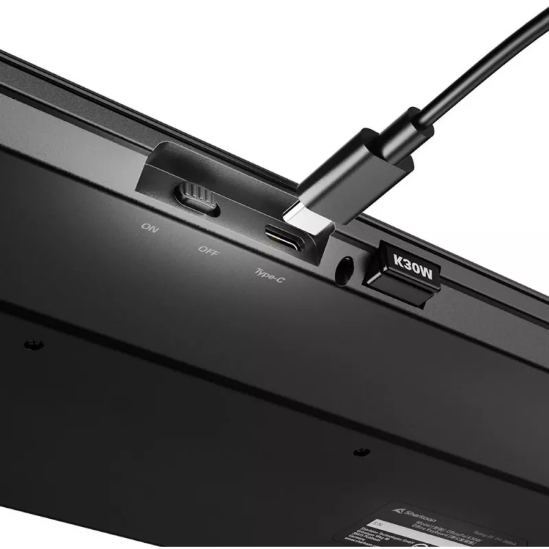 Sharkoon OfficePal K30W must DE-paigutusega kummikuppelklaviatuur