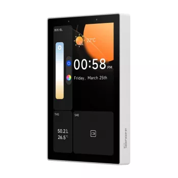 Nutikas juhtpaneel Sonoff NSPanel Pro — Wi‑Fi, Bluetooth, Zigbee, seinale paigaldatav nutikodu liides