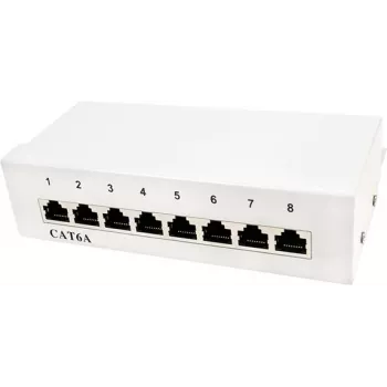 LogiLink Patch Panel Desktop - Patch Panel - seinale paigaldatav - RJ-45 X 8 - helehall, RAL 7035