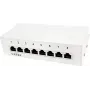 LogiLink Patch Panel Desktop - Patch Panel - seinale paigaldatav - RJ-45 X 8 - helehall, RAL 7035