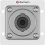 Seinakontakt Speakon Kindermann 7444000413 — 1-mooduline alumiinium, 50×50 mm, 40 mm sügavus