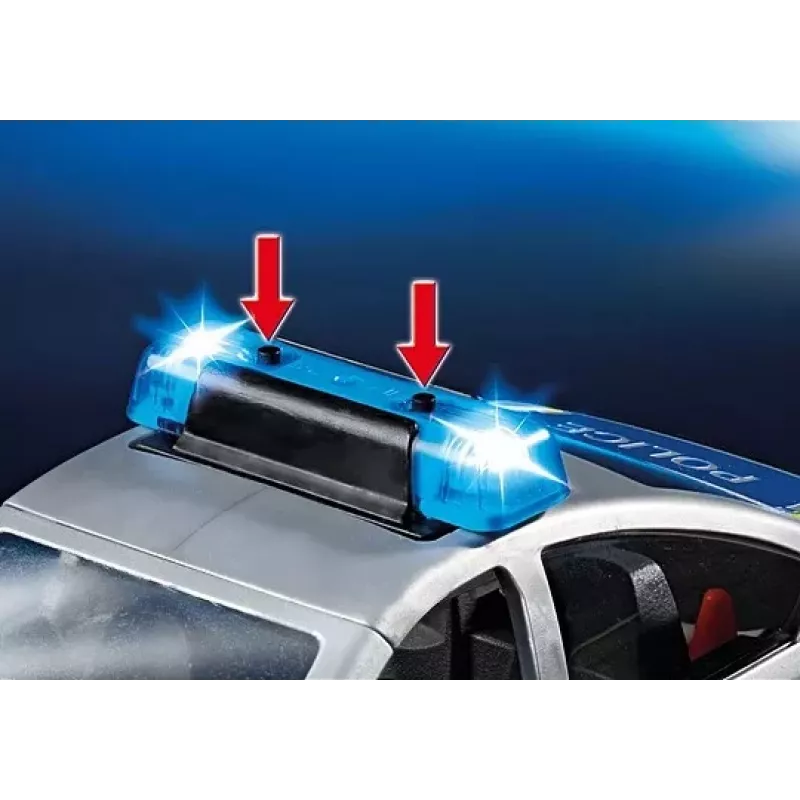 Playmobil politseiauto sireeni ja vilkuva tulega, mitmevärviline, plast, 3+