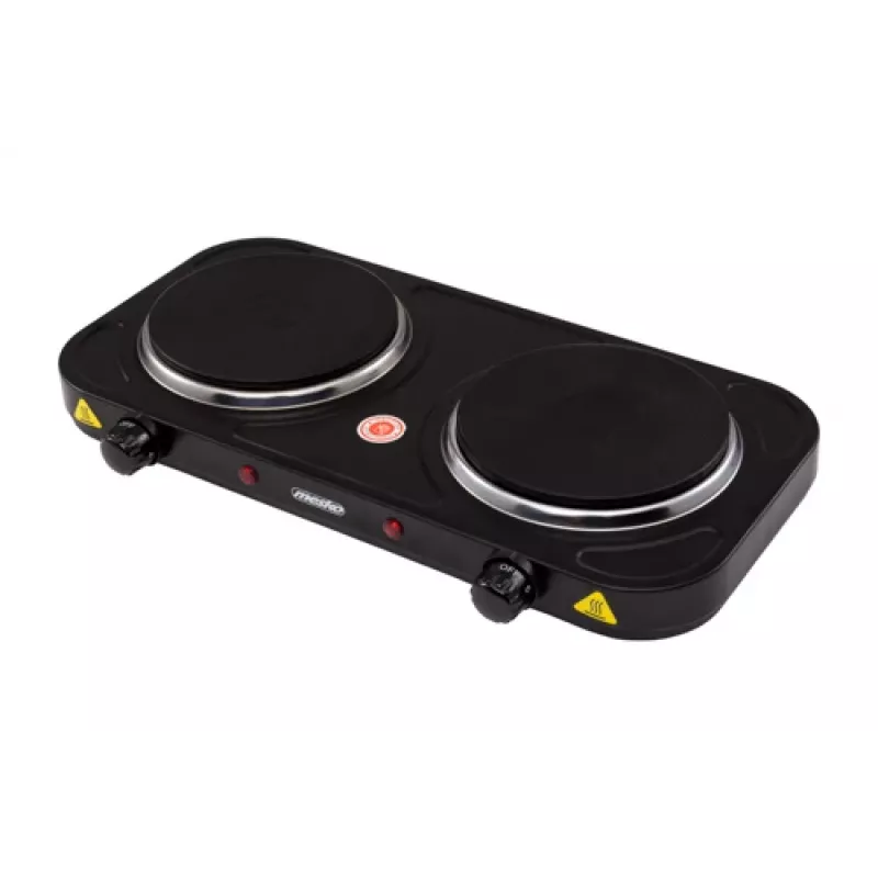 Mesko Home MS 6509 pliit Must Lauapealne Suletud plaat 2 tsooni
