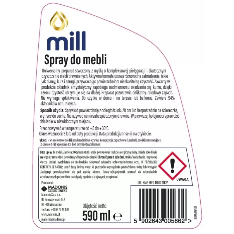 MILL Clean mööblipuhastuspihusti 590 ml
