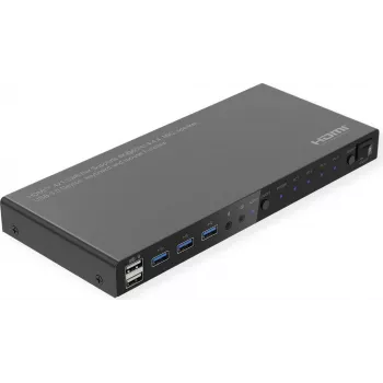 ROLINE KVM-lüliti 4-suunaline USB+ HDMI 4K60+ 3x USB heli - KVM-lüliti - 3 pordiga (14.01.3428)
