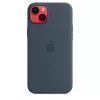 Silikoonümbris Apple iPhone 14 Plus MagSafe Storm Blue