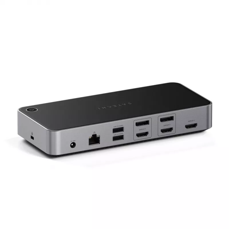 Satechi Triple 4K Display Wired Dock Must Hõbedane 4K Ultra HD 60 Hz