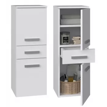 Vannitoa hoiukapp Top e Shop NEL V DDS BIEL — vabaltseisev 300×300×850 mm, 3 riiulit, valge