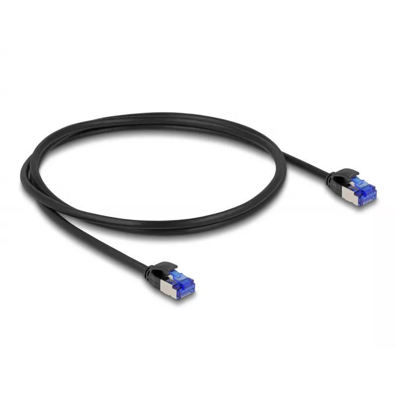 DeLOCK RJ45 Cat.6A S/FTP õhuke võrgukaabel 1m Must