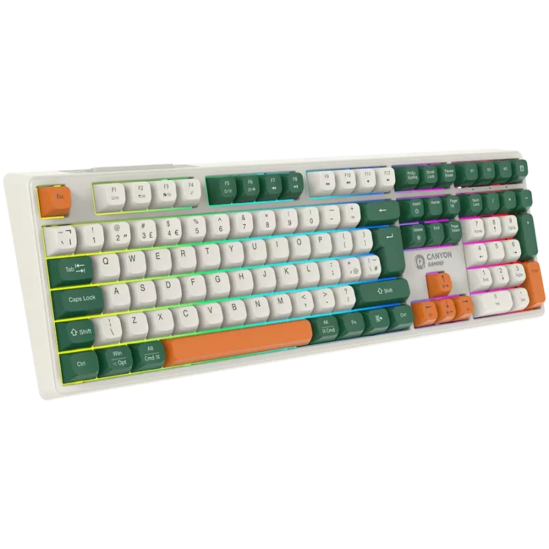 Mehaaniline juhtmevaba klaviatuur CANYON Shadder GKW-11 RGB valge