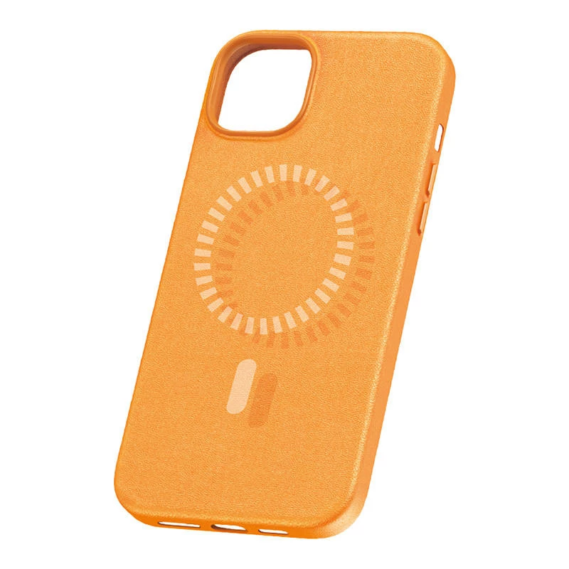 Magnetiline telefoniümbris iPhone 15 Plus Baseus Fauxther seeria (oranž)