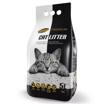 Cat litter Hilton Bentonite with activated carbon Valge 5 L – bentonite, odor elimination, fragrance-free