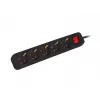Pikendusjuhe Lanberg PS1-05F-0300-BK 3m 5 vahelduvvoolu pistikupesa Siseruumides Must