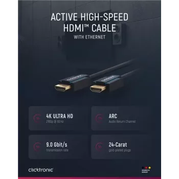 ClickTronic 39085 HDMI-kaabel 20 m HDMI tüüp A (standard) must (39085)
