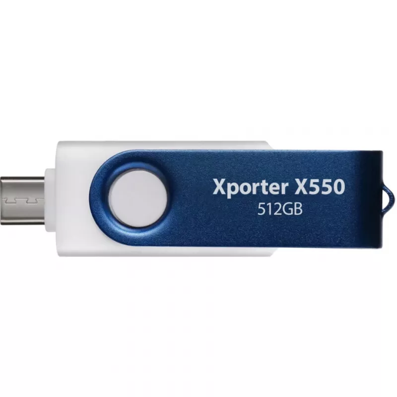 Xporter X550 512GB, USB-mälupulk sinine/valge, USB-A ja USB-C 3.2 Gen 1