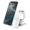 Toas kasutatav laadija Belkin UltraCharge 25 W Qi2 3-in-1 magnetiline laadija EL valge ruudukujuline