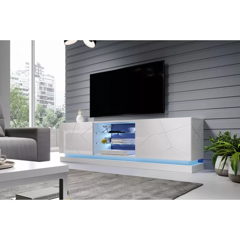 Cama TV-kapp QIU 200 MDF valge läikiv/valge läikiv