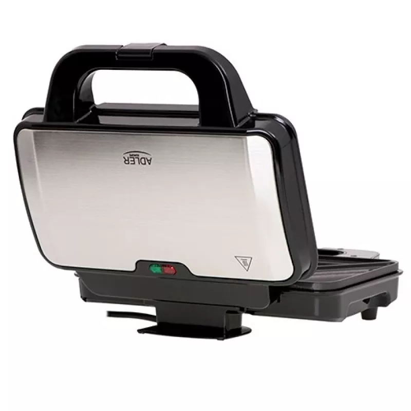 Võileivagrill Adler AD 3043, 1300 W, mittenakkuvad plaadid, 2 võileiba, 285×152 mm küpsetuspind, must