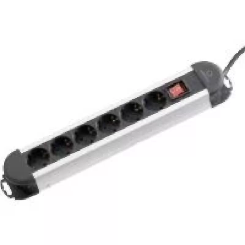 Pikendusjuhe Renkforce 1296311 — 6-pistikuga must/hõbedane lülitiga