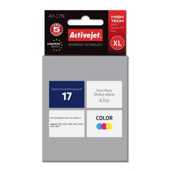 Tindikassett ActiveJet AH-17N ühilduv HP nr 17, pigment CMY, 47 ml, kõrge (XL) täitevõimega, üksikpakend