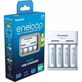 PANASONIC PÕHILAADER USB + 4x AA ENELOOP 2000 mAh