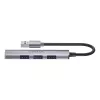 Unitek H1208A USB-A jaotur, 4 porti (1x USB-A 5 Gbps, 3x USB-A 2.0), alumiinium, hõbedane