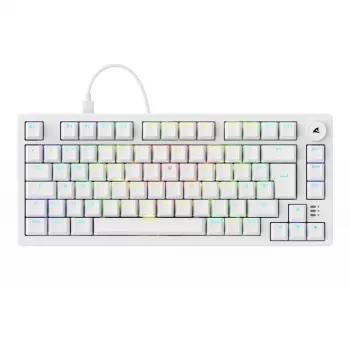 Sharkoon SGK25 75% QWERTZ USB juhtmega RGB LED klaviatuur, valge