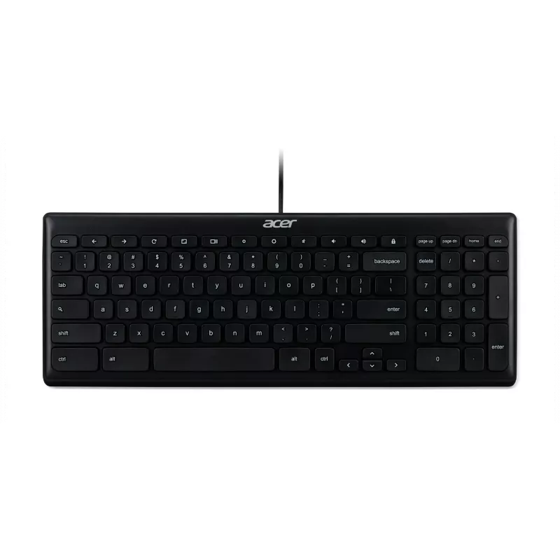 Juhtmega USB-klaviatuur Acer GP.KBD11.04F — täissuuruses QWERTY USA rahvusvaheline, must, 1,45 m kaabel