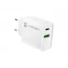 Sisetingimustes vahelduvvoolu kiirlaadija NATEC RIBERA 12V 20W USB-C PD 3.0 + USB-A Samsung AFC valge